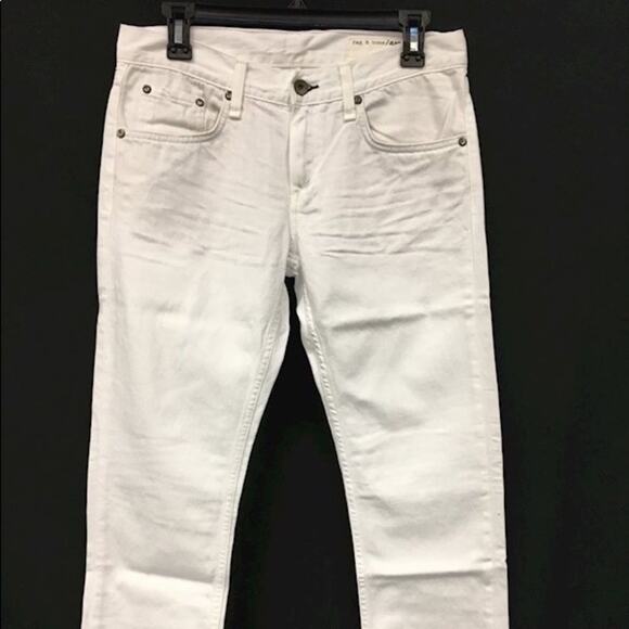 RAG & BONE Women's Aged Release White Raw Hem Skinny Jeans Sz 25 - Picture 2 of 8